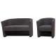 Nando Twin Seat Grey Fabric Tub Sofa